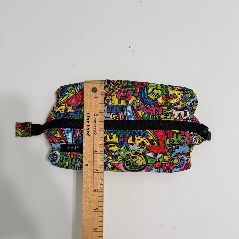 Zipit Unisex Pencil Box Doodle Monster Print One Size Multi Color School Case